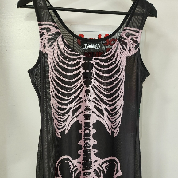 Killstar x Arvil Lavigne Ribcage mesh maxi dress XL - Picture 4 of 5